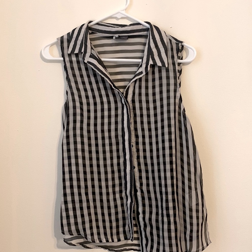 Urban outfitters striped tank button up.